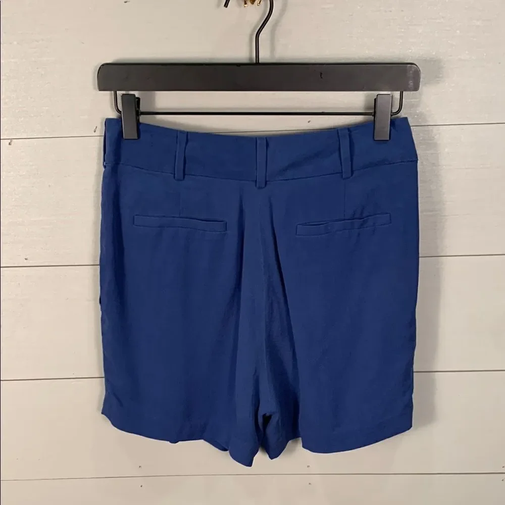 ADAM Lippes 100% silk Navy Blue Women's pleated front Shorts woman size 4